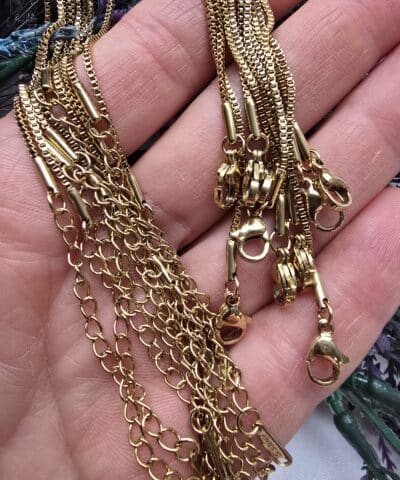 Kare Model Hazir Klipsli Uzatmali Celik Taki Zinciri 45 Cm 3