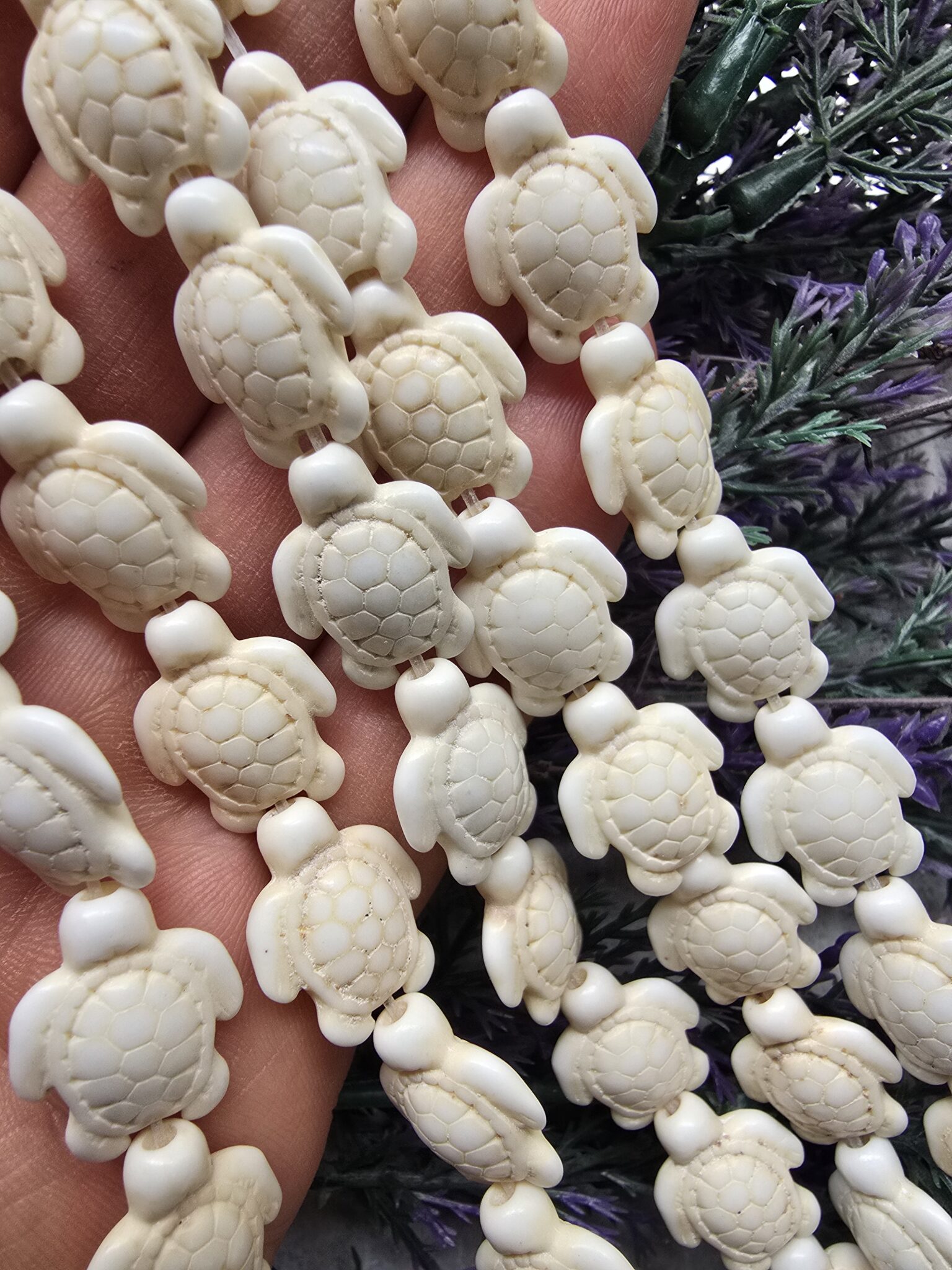 Kaplumbağa Beyaz Turkuaz Doğal Taş - Görsel 2