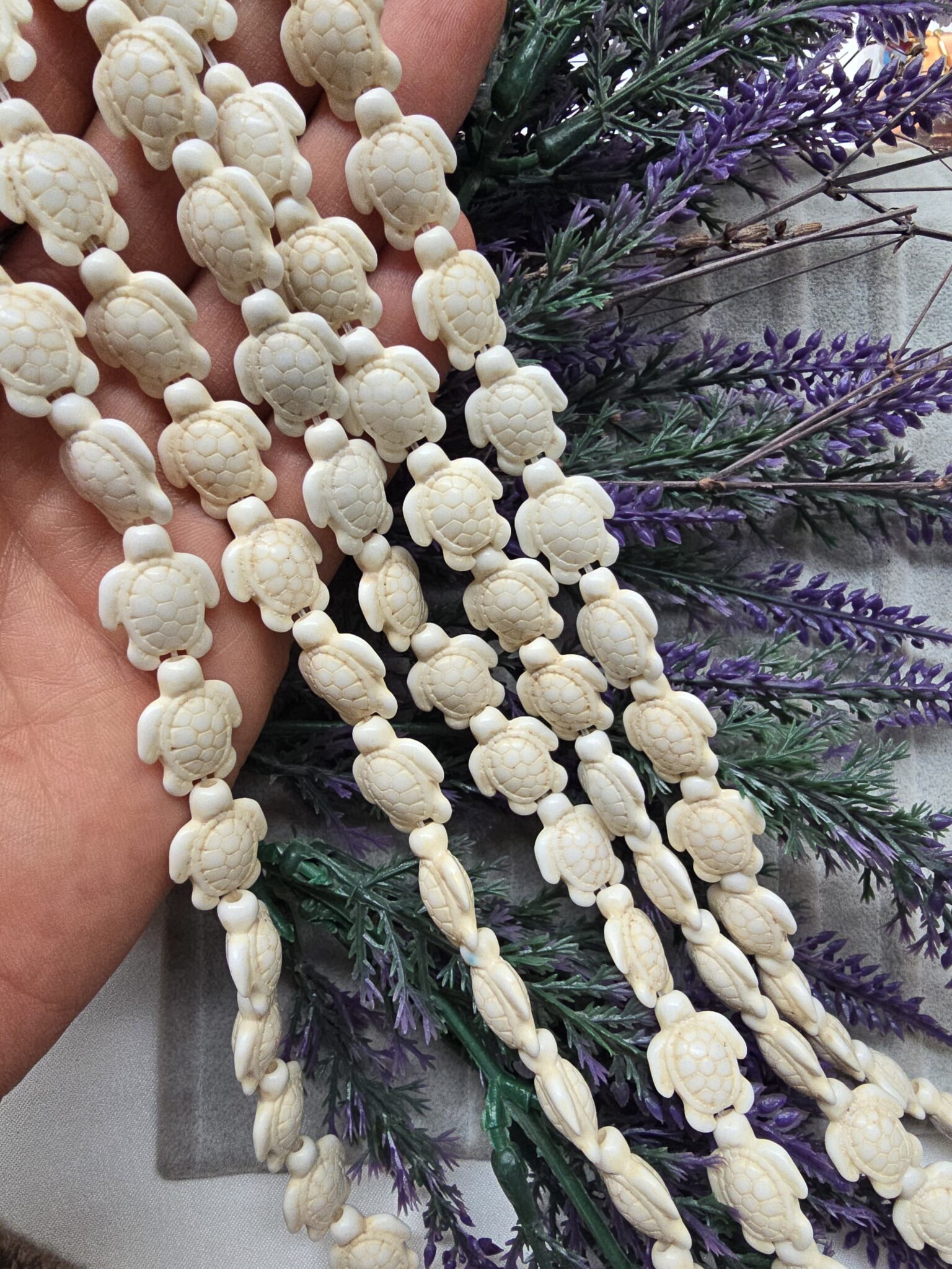 Kaplumbağa Beyaz Turkuaz Doğal Taş - Görsel 3