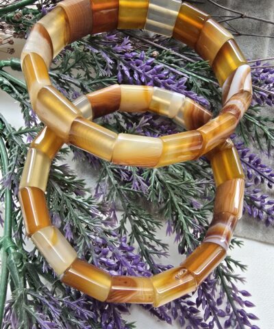 Alternative view of 15 MM Bej Madagaskar Akik Taşı Bileklik