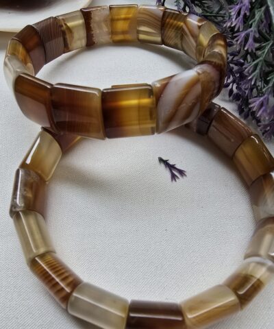 15 MM Bej Madagaskar Akik Taşı Bileklik