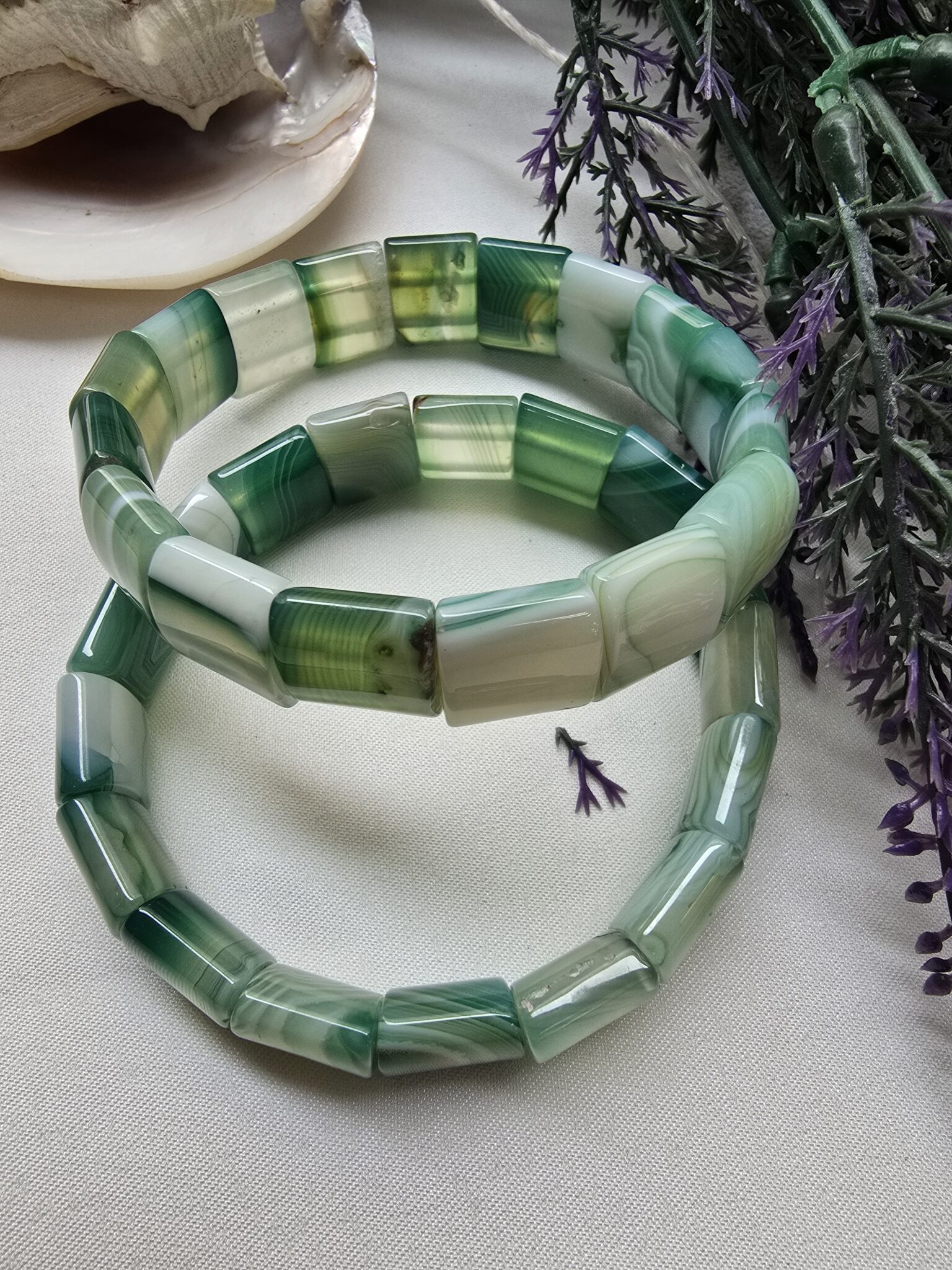 15 MM Yeşil Madagaskar Akik Taşı Bileklik