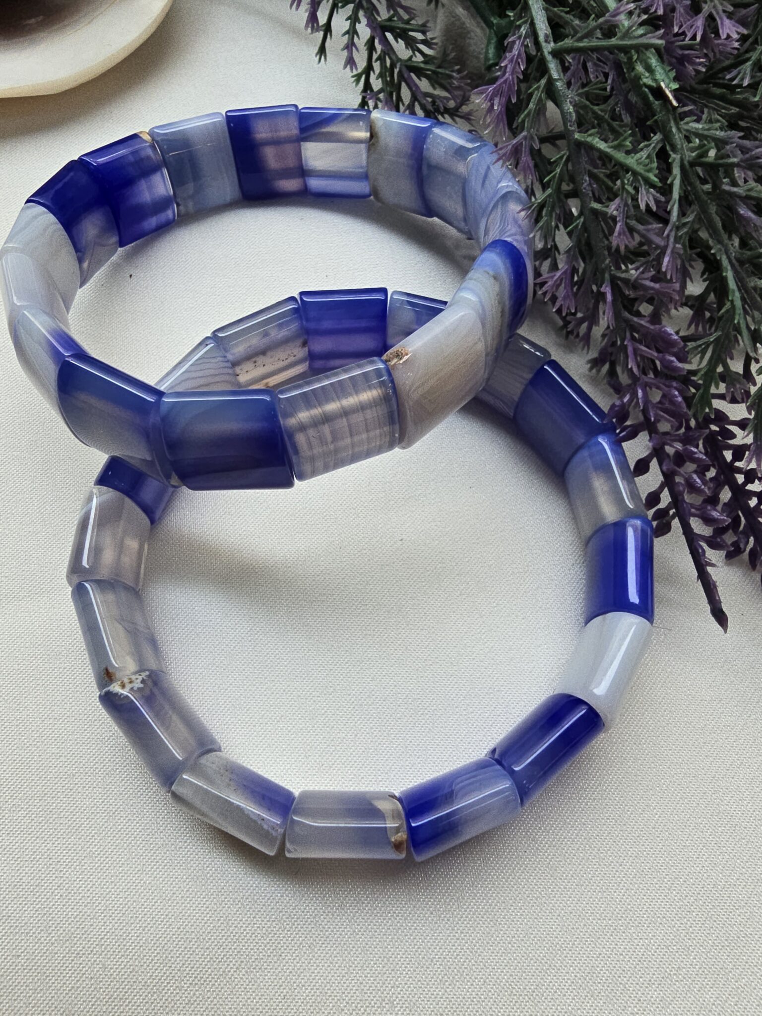 15 MM Mavi Madagaskar Akik Taşı Bileklik - Görsel 5