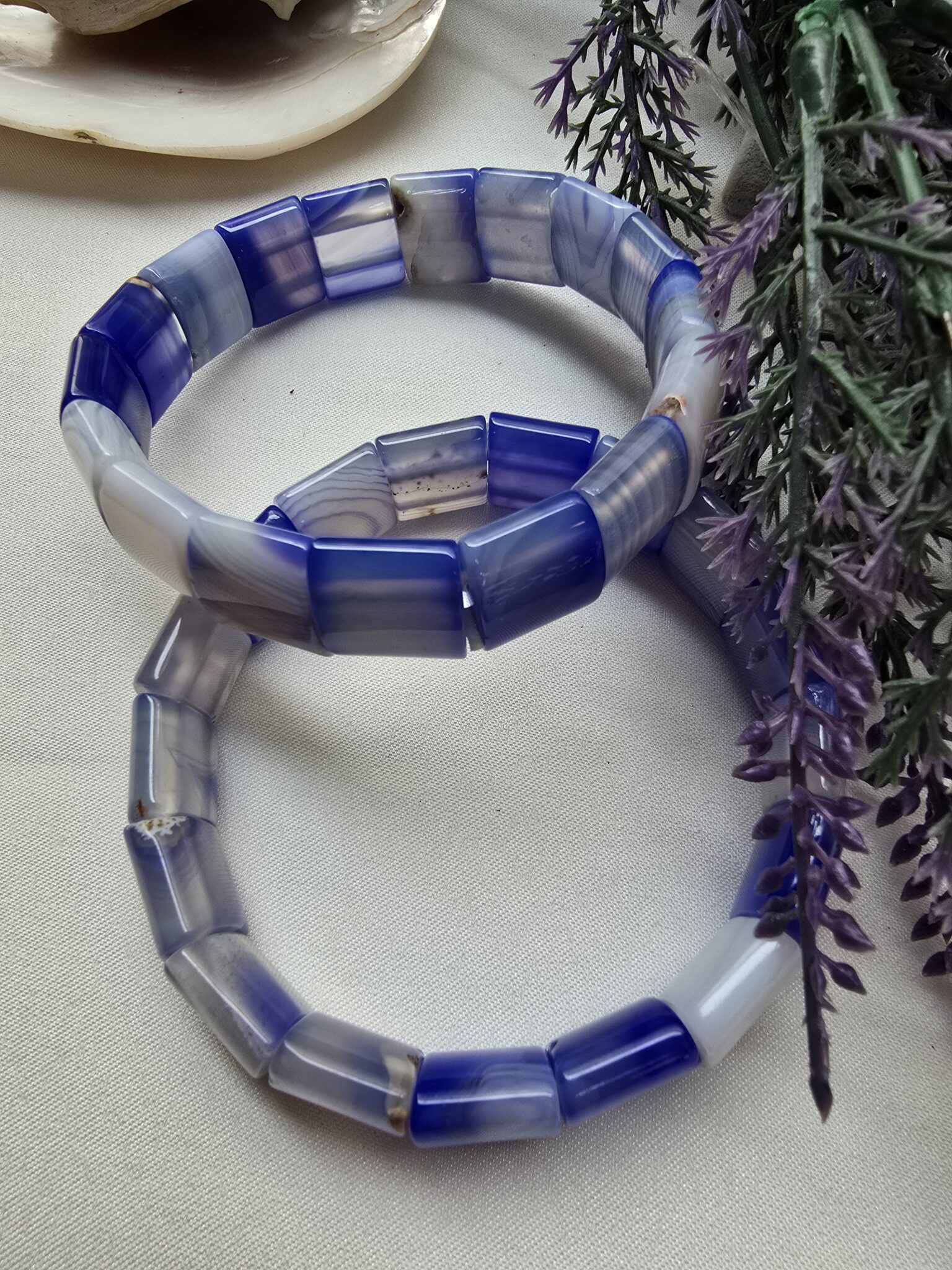 15 MM Mavi Madagaskar Akik Taşı Bileklik