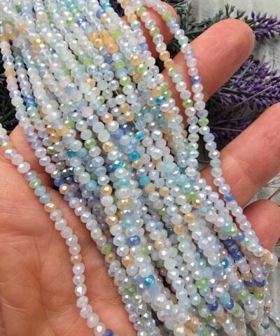 3 MM Mat Renkler Oval Çin Kristal Dizileri NO:3 - 526