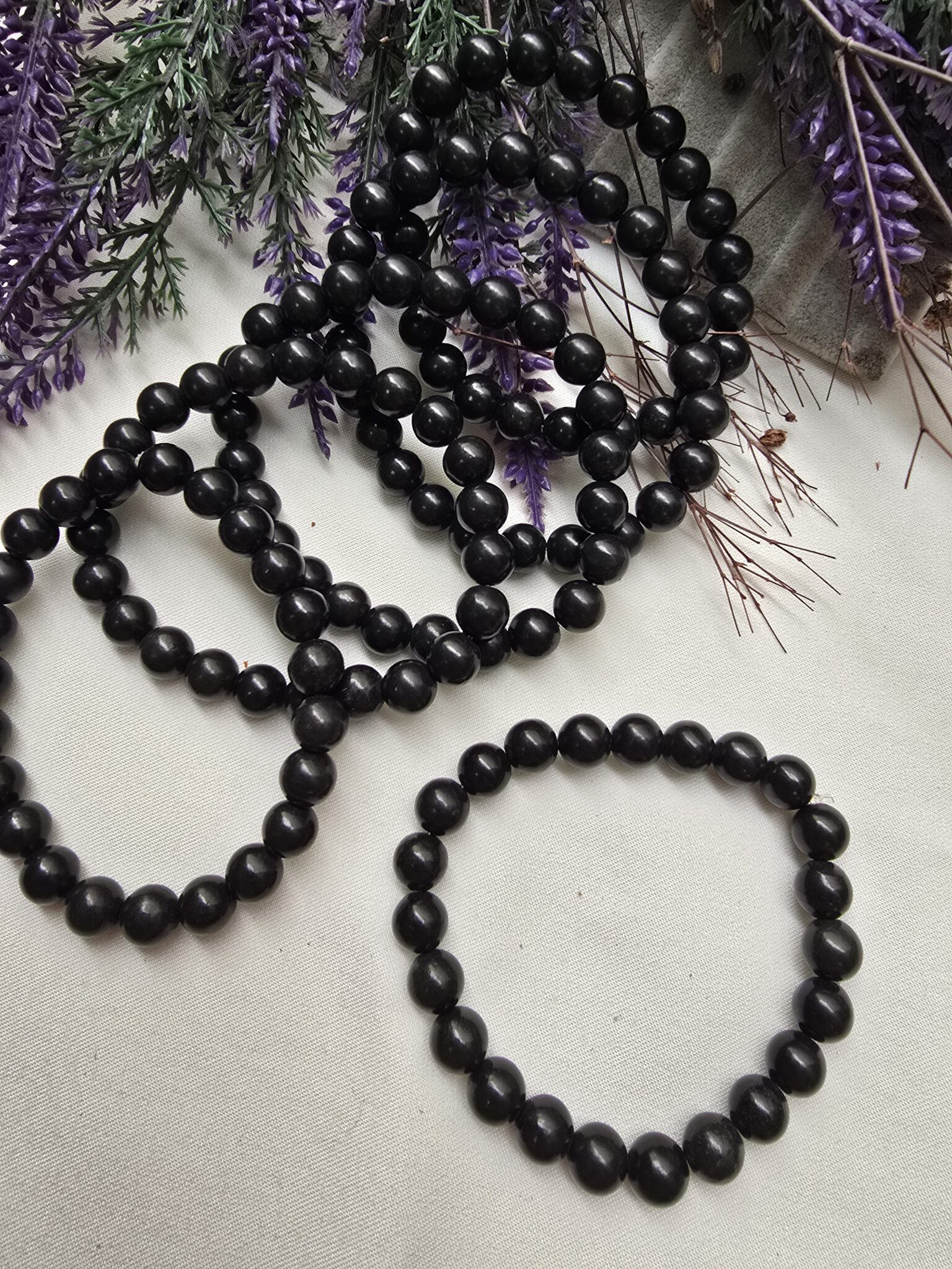 8 MM Şungit Taşı Bilekik - Görsel 2