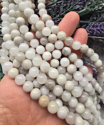 8 MM Küre Beyaz Ceyt Taşı