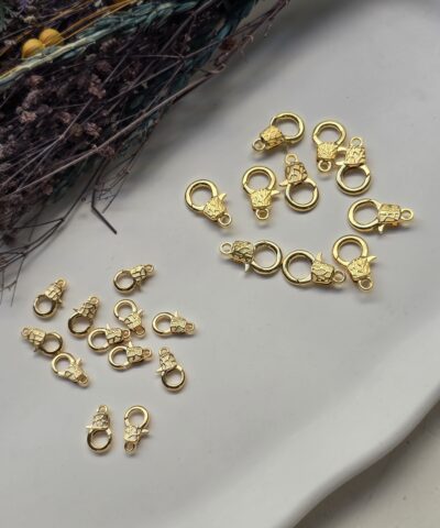 24 K Altın Kaplama Halka Şekilli Desenli Papağan Klips