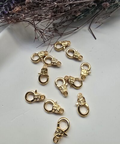 24 K Altın Kaplama Halka Şekilli Desenli Papağan Klips - 15 MM