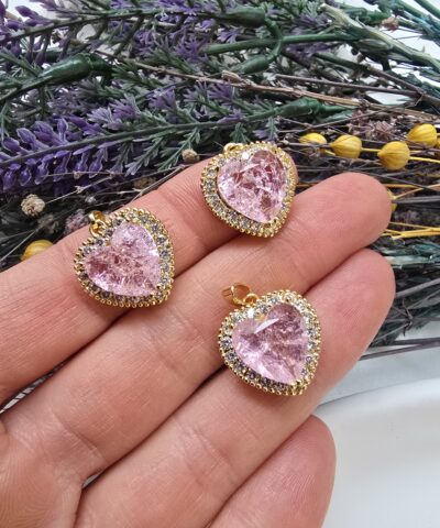 Alternative view of Premium Kalp Zirkon Taşlı Charm