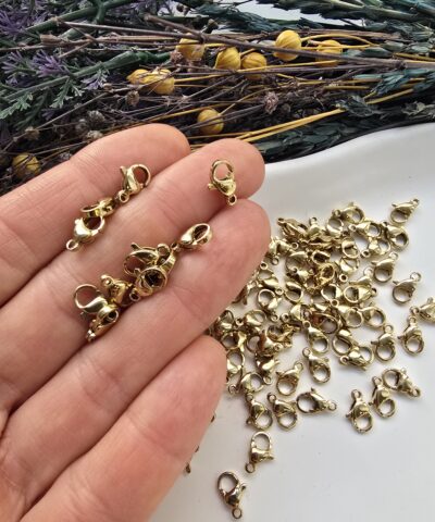 10 MM Stainless Steel Çelik Papağan Klips - Gold