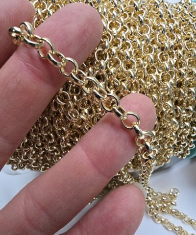 5.5 MM DOÇ Zinciri 1 Metre - Gold