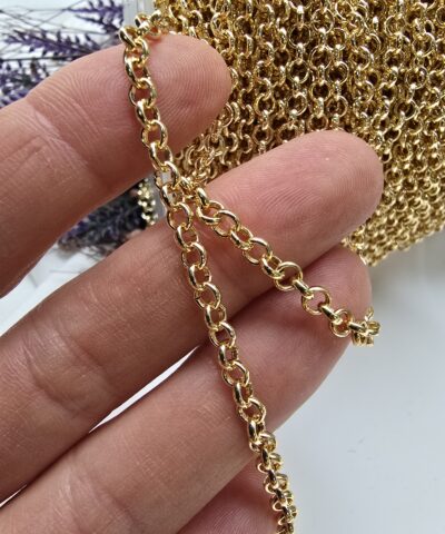 4 MM DOÇ Zinciri 1 Metre - Gold