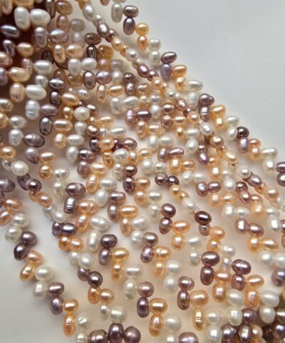 Alternative view of 4 MM Mix Premium Yandan Delikli Damla Barok Doğal İnci