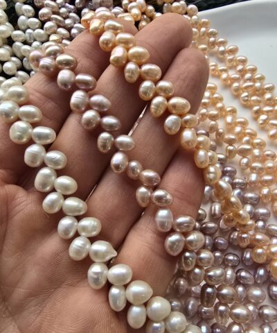 Alternative view of 5 MM Premium Yandan Delikli Damla Barok Doğal İnci