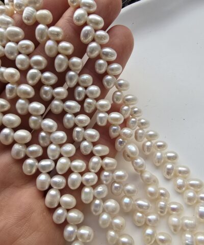 5 MM Premium Yandan Delikli Damla Barok Doğal İnci - 503