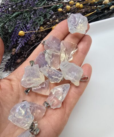 Ham Kristal Kuvars Taşı Kolye Ucu