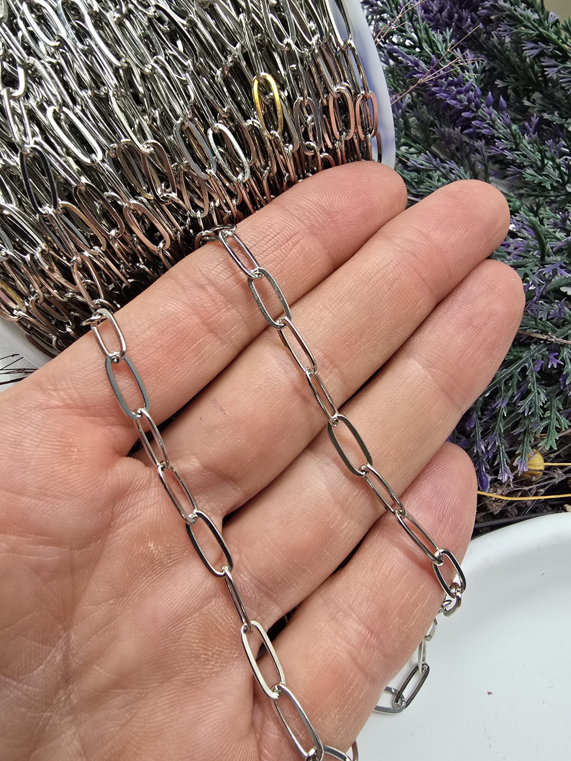 4x10 MM Oval Ataç Çelik Takı Zinciri