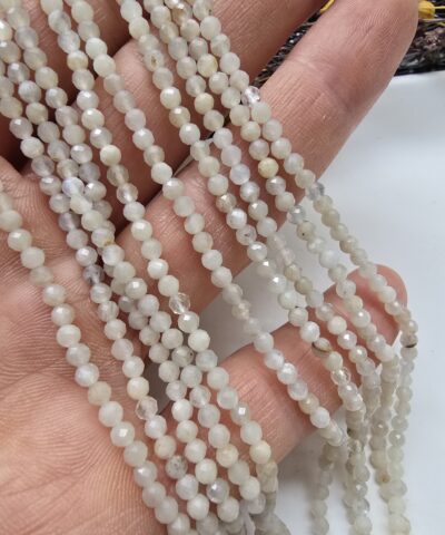 Alternative view of 3 MM Fasetli Ay Taşı Doğal Taş Boncuk