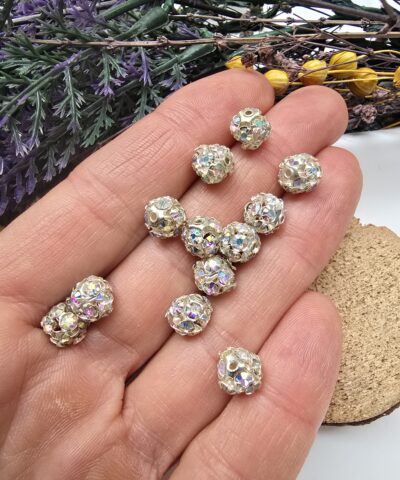 Kristal Taşlı Top Ara Aparat - 8 MM