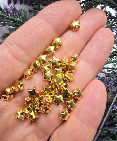 6 MM Akrilik Yıldız Ara Boncuk - Gold