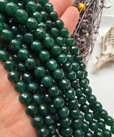 8 MM Faset Yeşil Akik Benzeri Ceyt Taşı