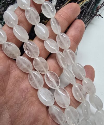 10x14 MM Oval Kristal Kuvars Dizi Doğal Taş