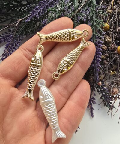 4 CM Altın Yaldızlı Akrilik Balık