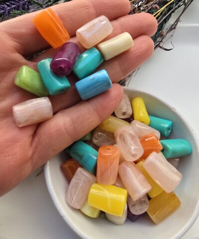 10x18 MM Silindir Jelibon Renkli Akrilik Boncuklar