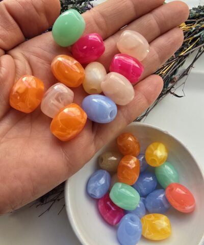 15x18 MM Arpa Jelibon Renkli Akrilik Boncuklar