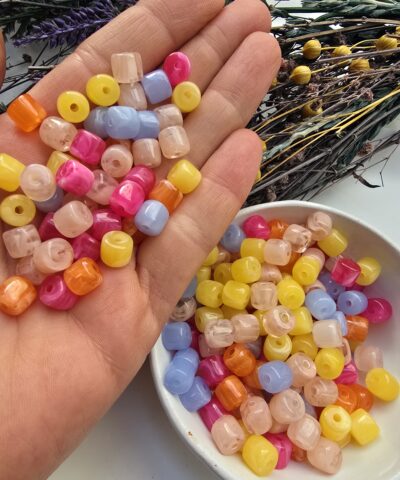 8 MM Silindir Jelibon Renkli Akrilik Boncuklar