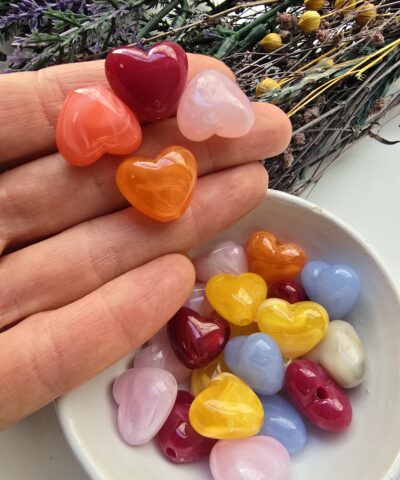 18 MM Kalp Jelibon Renkli Akrilik Boncuklar