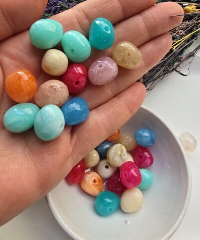 12 MM Amorf Jelibon Renkli Akrilik Boncuklar