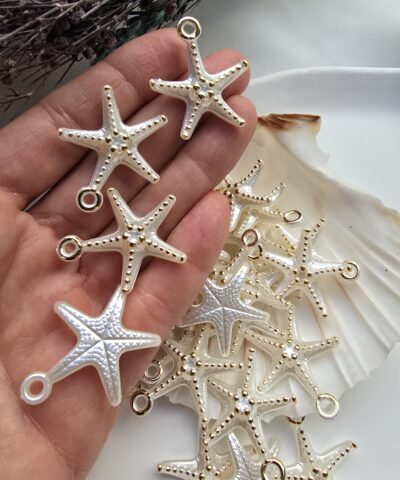 30 MM Altın Yaldızlı Deniz Yıldızı Şekilli Akrilik Boncuk