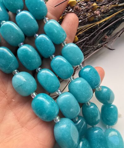 13x18 MM Tambur Larimar Renkli Kuvars Taşı