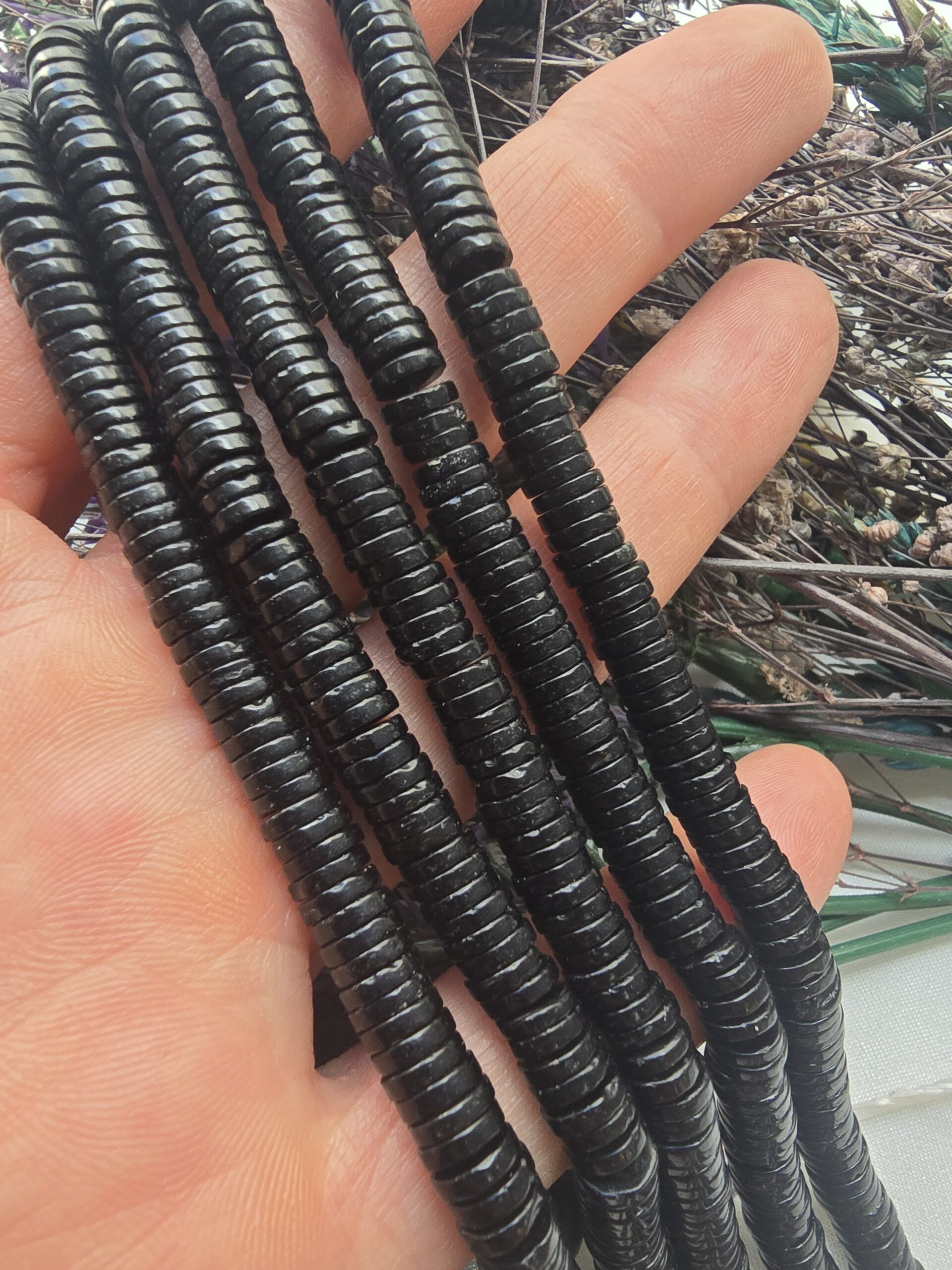 6x1 MM Disk Siyah Turmalin Taşı
