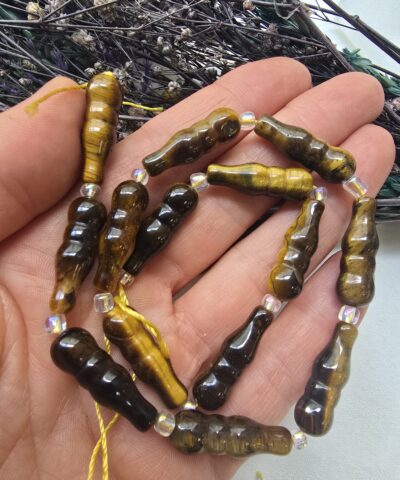 8x25 MM Tespih  İmame Şekilli Kaplan Gözü Taşı