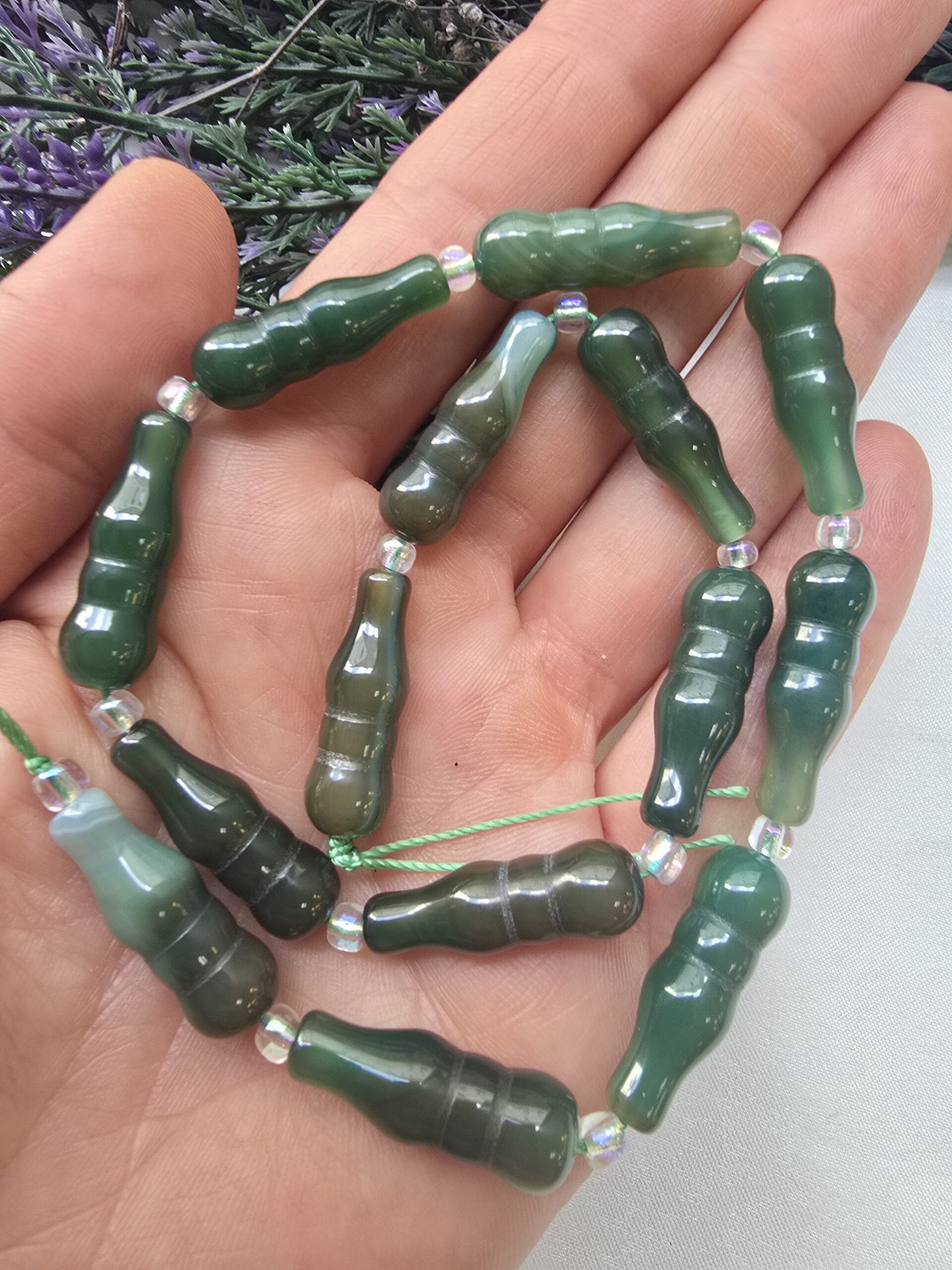 8x25 MM Tespih İmame Şekilli Aventurin Taşı