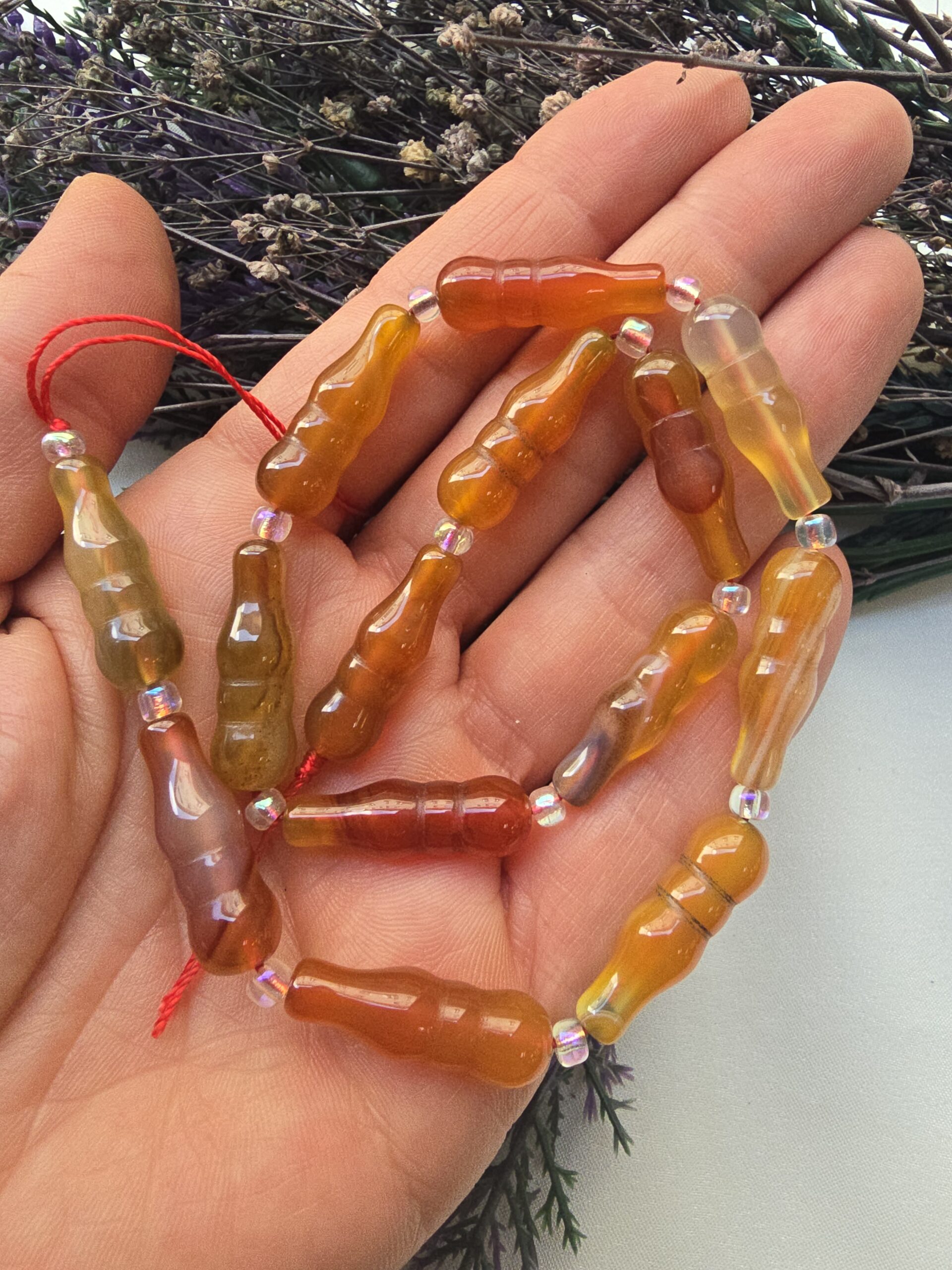 8x25 MM Tespih İmame Şekilli Karnelyan Akik Taşı