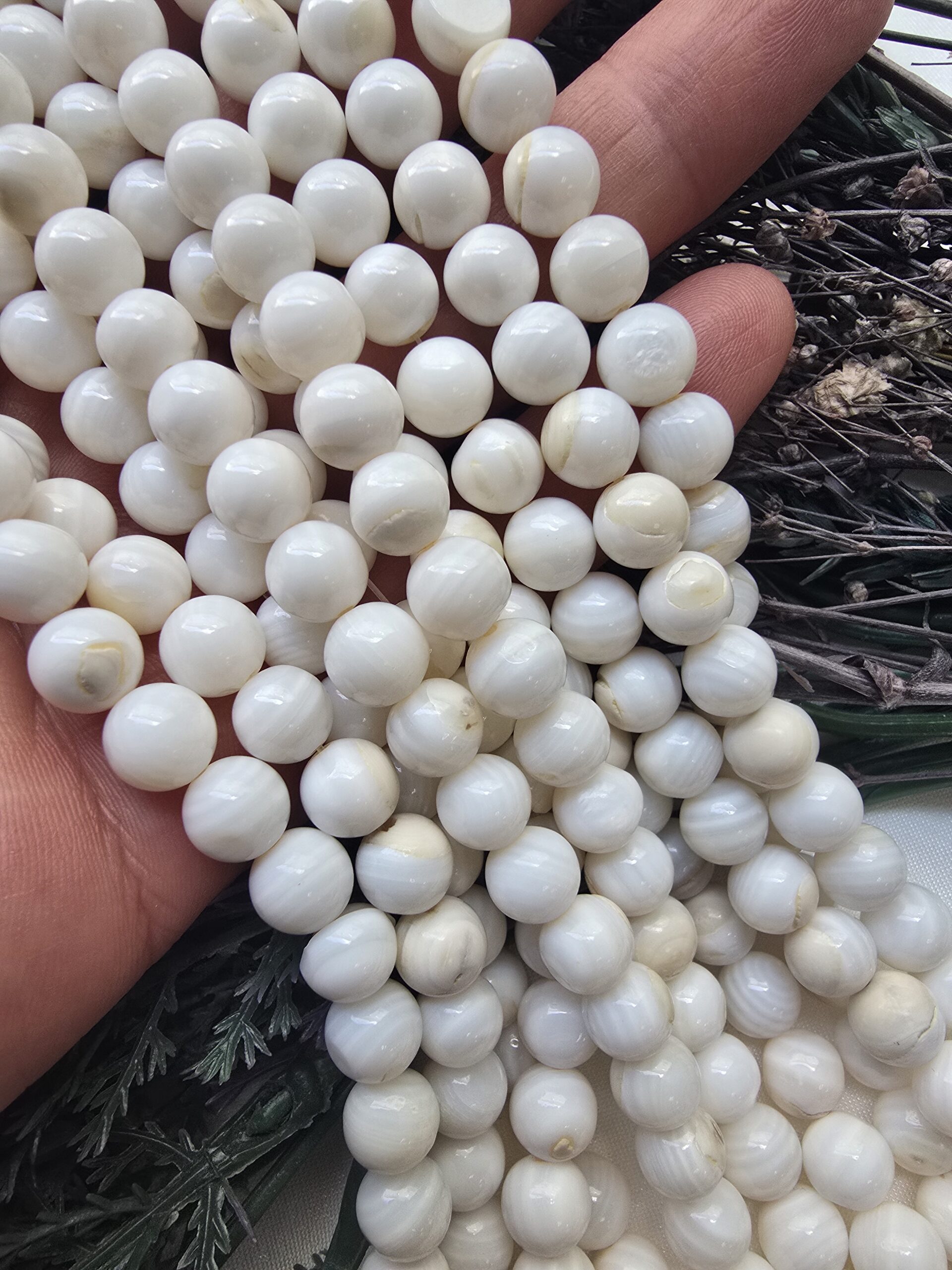 8 MM AAAA Kalite Küre Kesim Sedef Taşı - Görsel 3