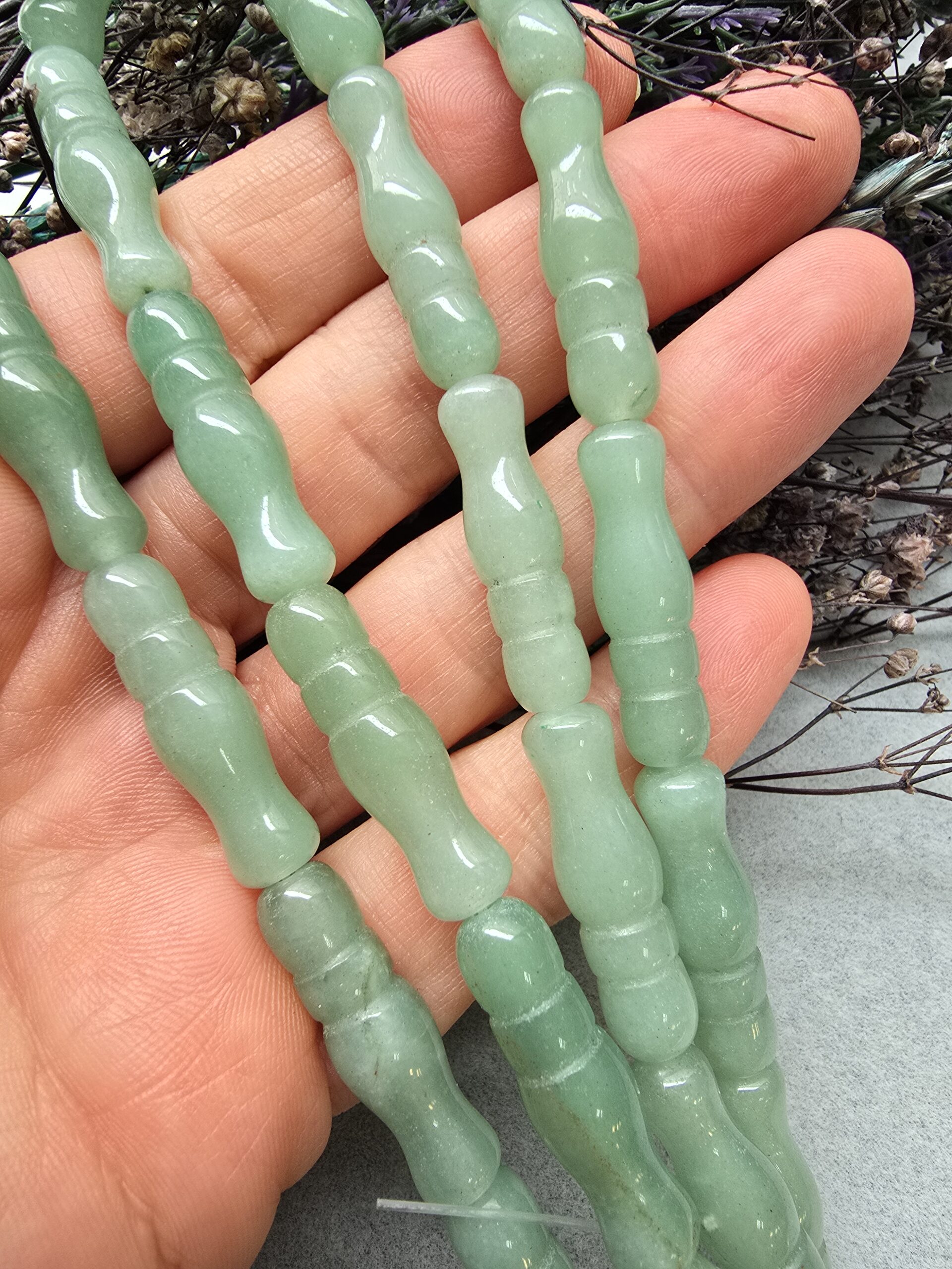 8x25 MM Tespih İmame Şekilli Aventurin Taşı