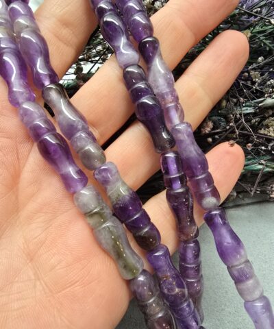 8x25 MM Tespih İmame Şekilli Ametist Taşı