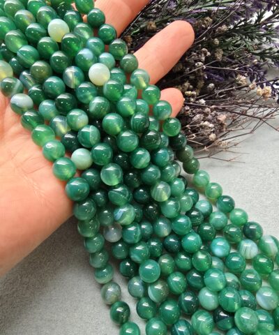 AAA 8 MM Yeşil Madagaskar Akik Taşı