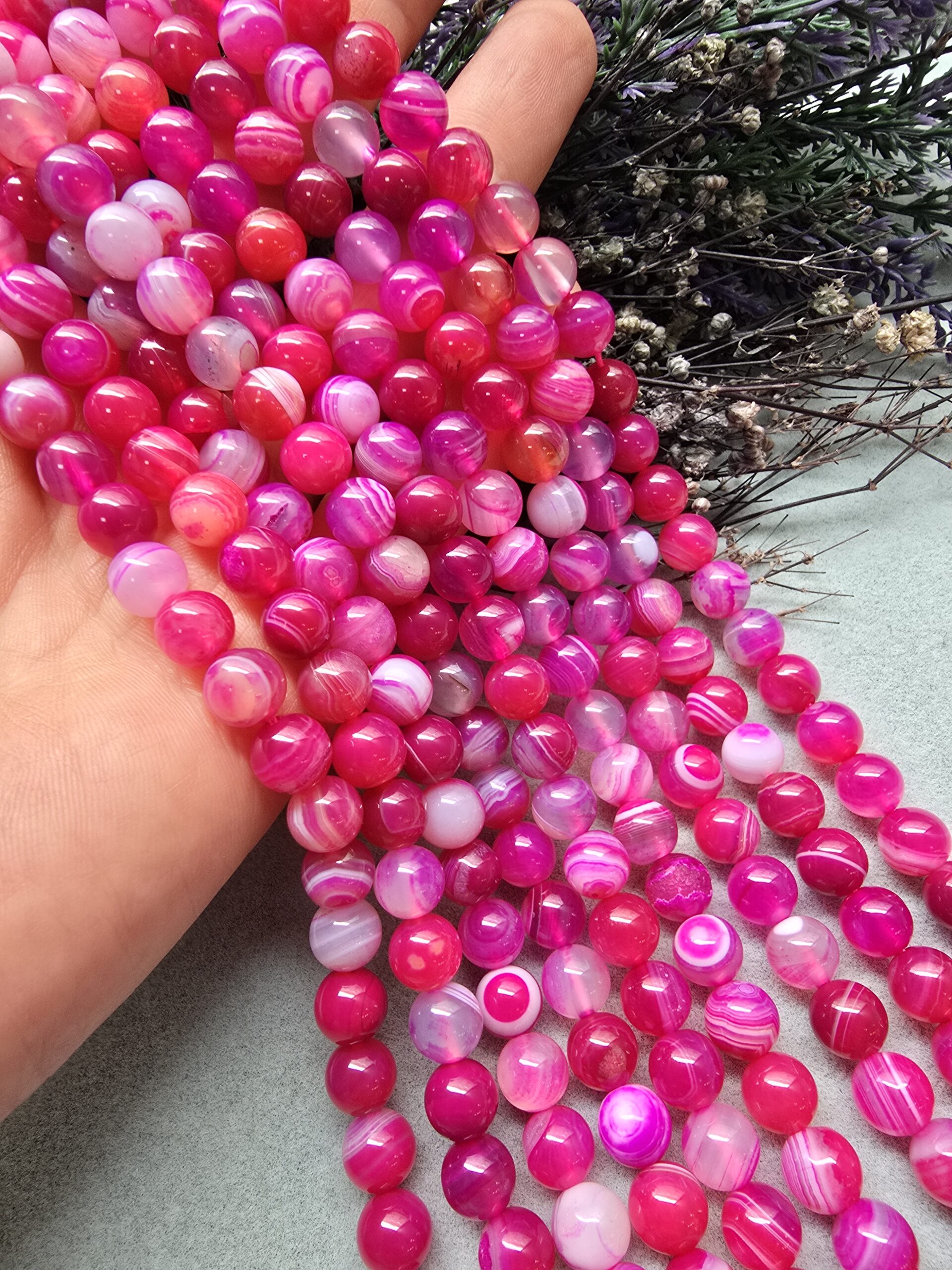AAA 8 MM Pembe Madagaskar Akik Taşı