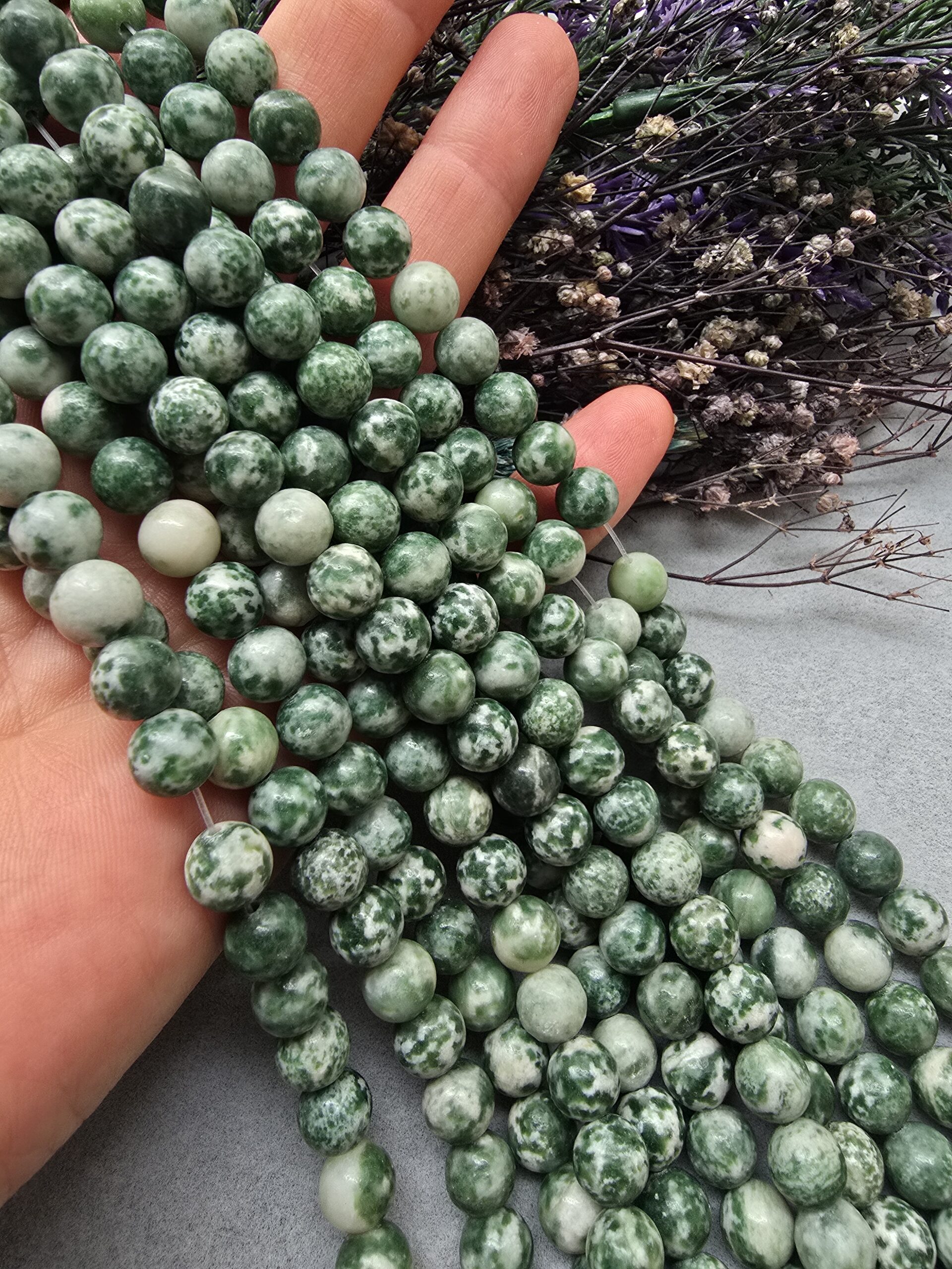 8 MM Yeşil Benekli Jasper Taşı