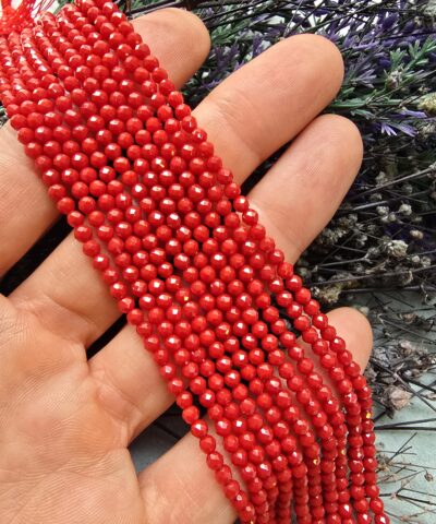 3 MM Faset Mercan Renkli Kuvars Taşı