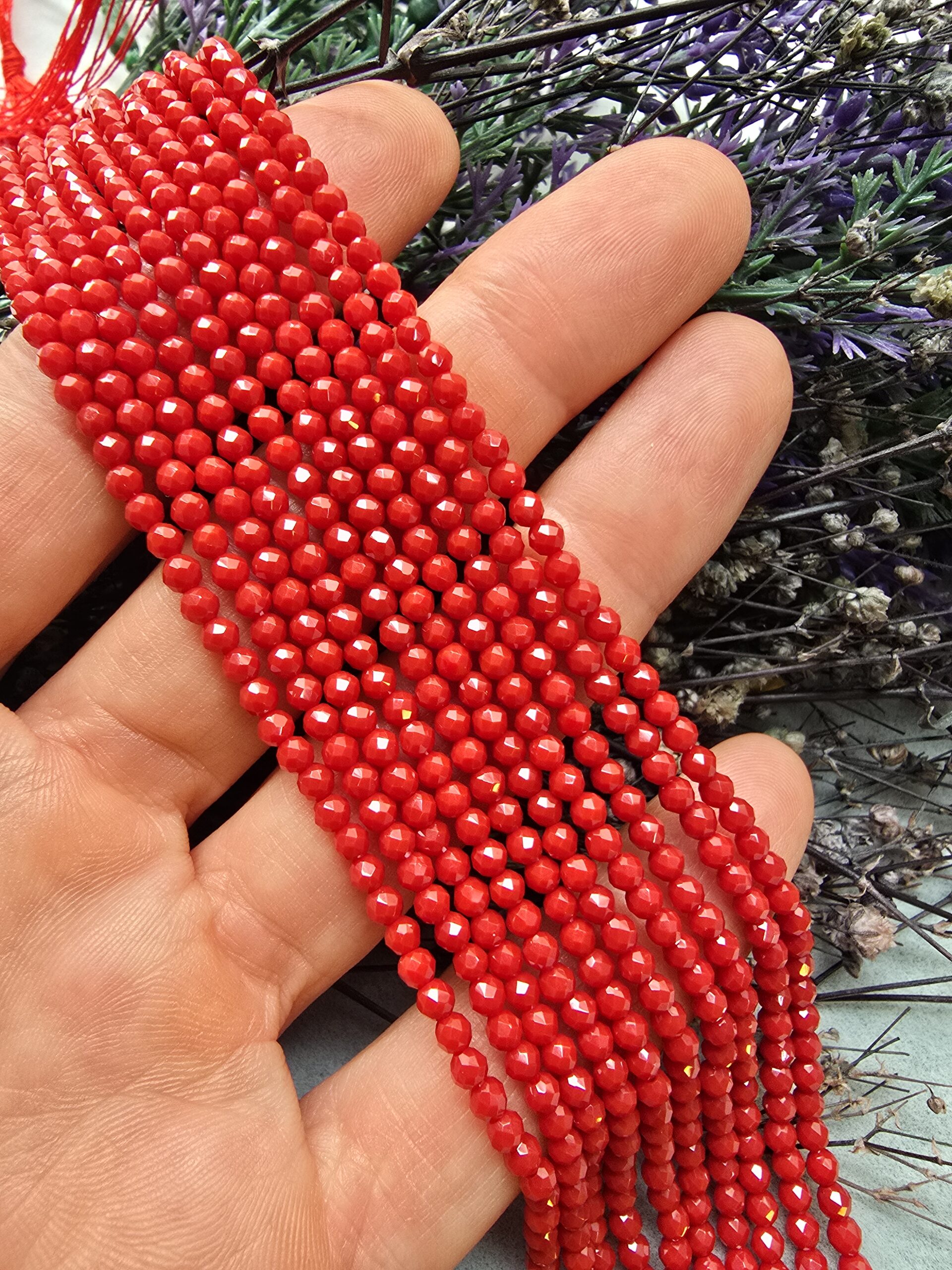 3 MM Faset Mercan Renkli Kuvars Taşı