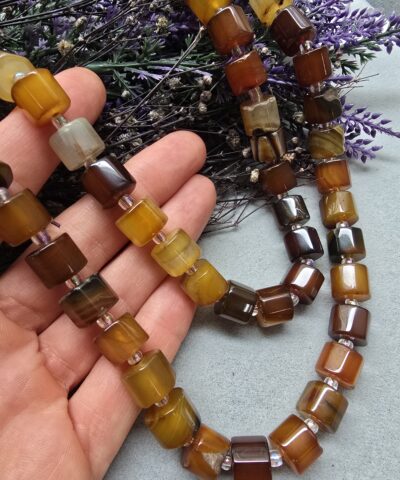 12x8 Silindir Kahve Akik Taşı