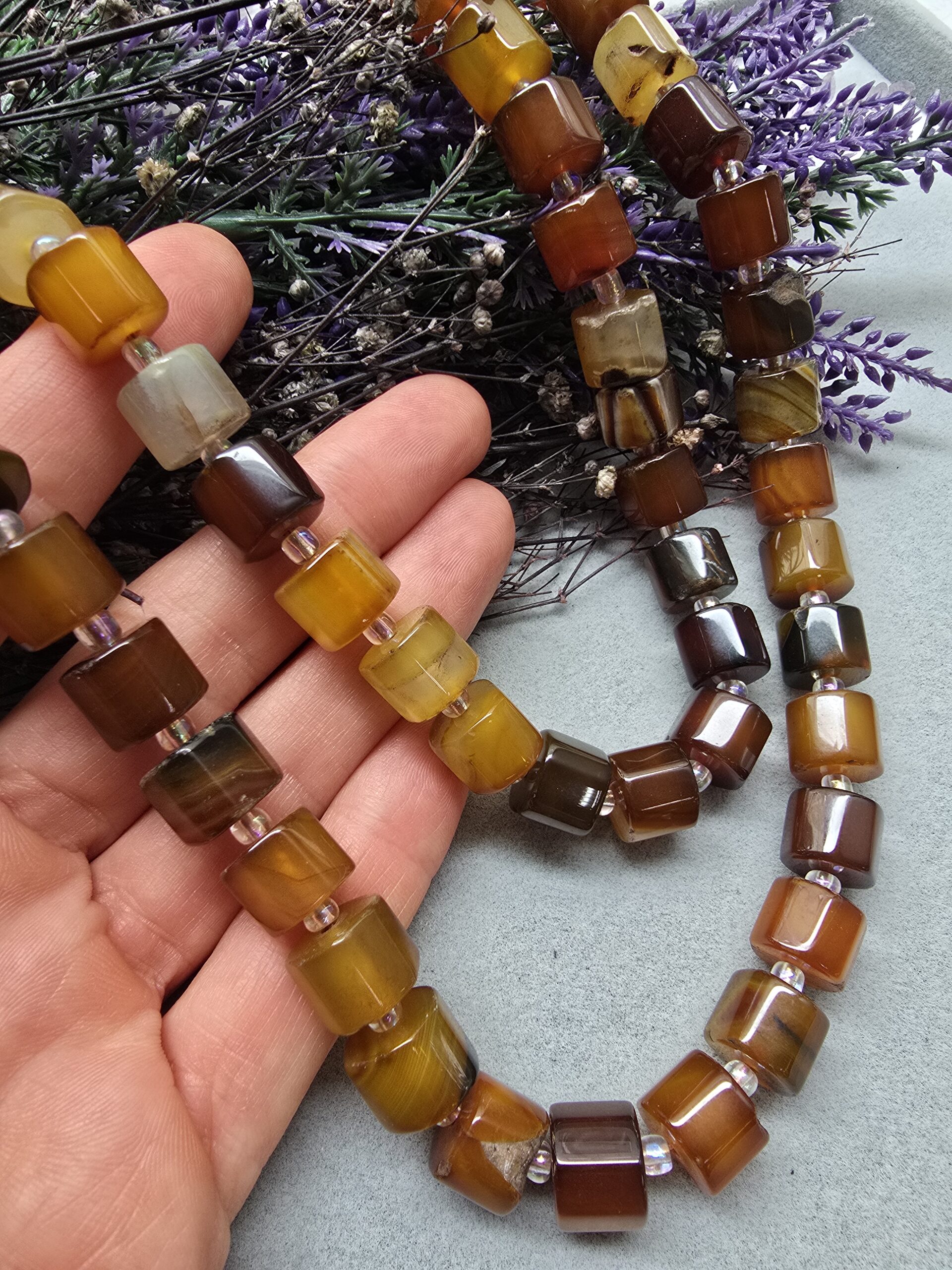 12x8 Silindir Kahve Akik Taşı