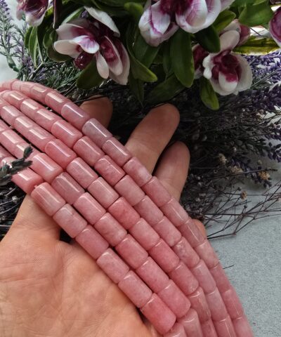8x12 MM Silindir Kesme Rodokrozit Renkli Kuvars Taşı